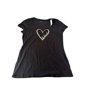 Be Kind heart black tshirt x-large size 15-17 NWT